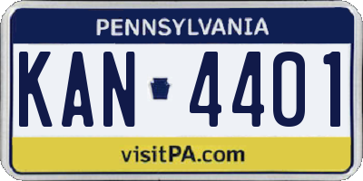 PA license plate KAN4401
