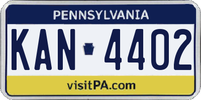 PA license plate KAN4402