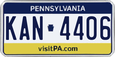PA license plate KAN4406