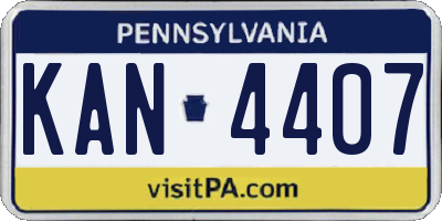 PA license plate KAN4407
