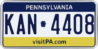 PA license plate KAN4408