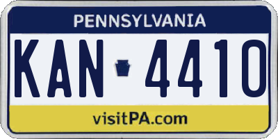 PA license plate KAN4410