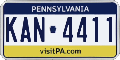 PA license plate KAN4411