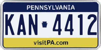 PA license plate KAN4412