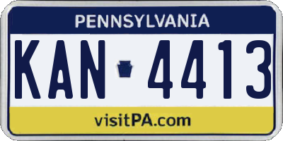 PA license plate KAN4413