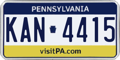 PA license plate KAN4415