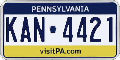 PA license plate KAN4421