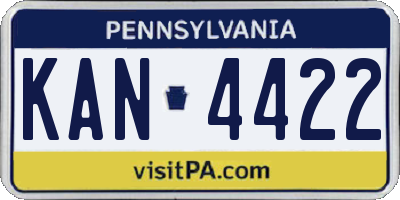 PA license plate KAN4422