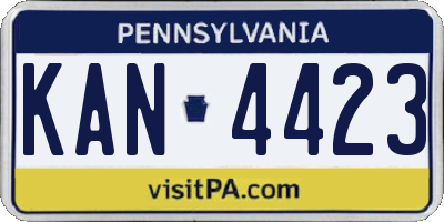 PA license plate KAN4423