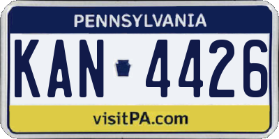 PA license plate KAN4426