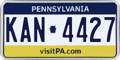 PA license plate KAN4427