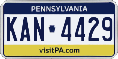 PA license plate KAN4429