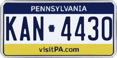 PA license plate KAN4430