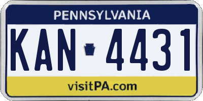 PA license plate KAN4431