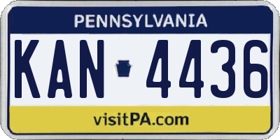 PA license plate KAN4436