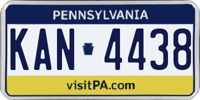 PA license plate KAN4438
