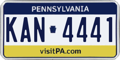 PA license plate KAN4441