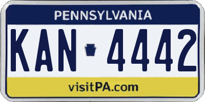 PA license plate KAN4442