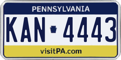 PA license plate KAN4443