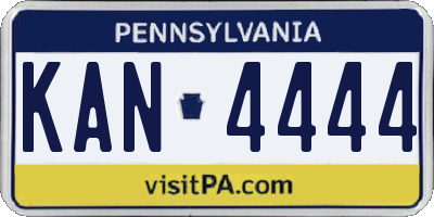 PA license plate KAN4444