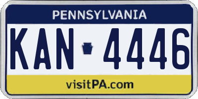 PA license plate KAN4446