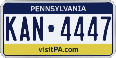 PA license plate KAN4447