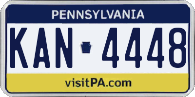 PA license plate KAN4448