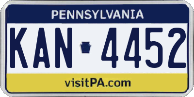 PA license plate KAN4452