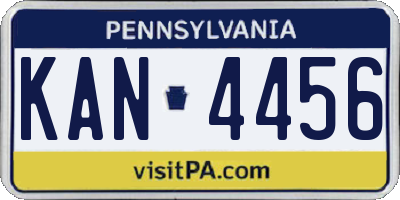 PA license plate KAN4456