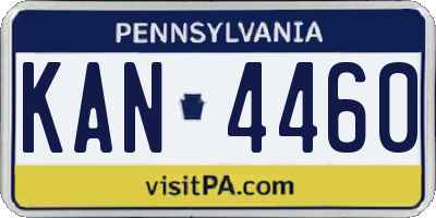PA license plate KAN4460