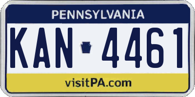 PA license plate KAN4461