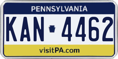 PA license plate KAN4462