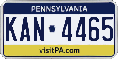 PA license plate KAN4465
