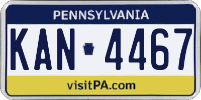 PA license plate KAN4467