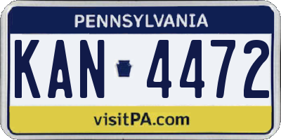PA license plate KAN4472