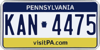 PA license plate KAN4475