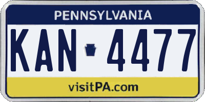 PA license plate KAN4477