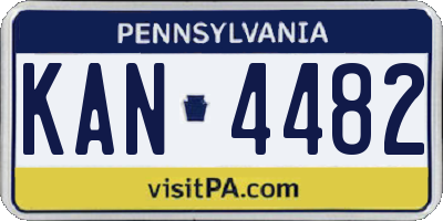 PA license plate KAN4482