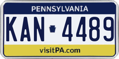 PA license plate KAN4489