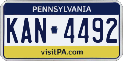 PA license plate KAN4492