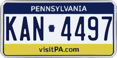 PA license plate KAN4497