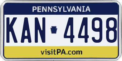 PA license plate KAN4498