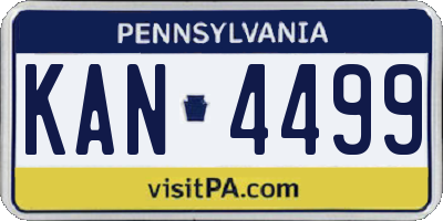 PA license plate KAN4499