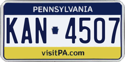 PA license plate KAN4507