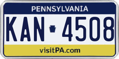 PA license plate KAN4508