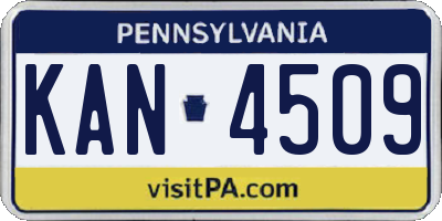 PA license plate KAN4509