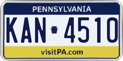 PA license plate KAN4510