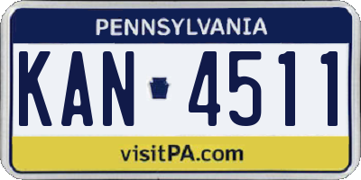PA license plate KAN4511