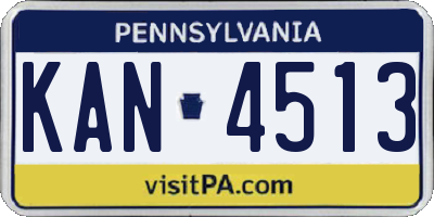 PA license plate KAN4513