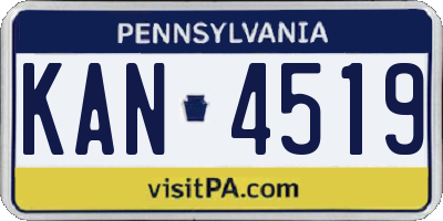 PA license plate KAN4519